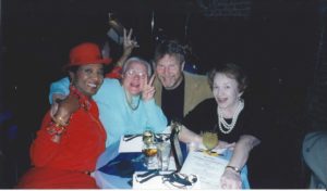 Dorlyn in blue with friends at Blues Alley
