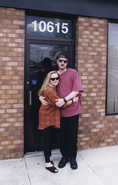 EVA'S HOME AWAY FROM HOME: Eva and Chris Biondo, in front of his studio in Glenn Dale, Maryland, where so many of Eva's recordings were taped.